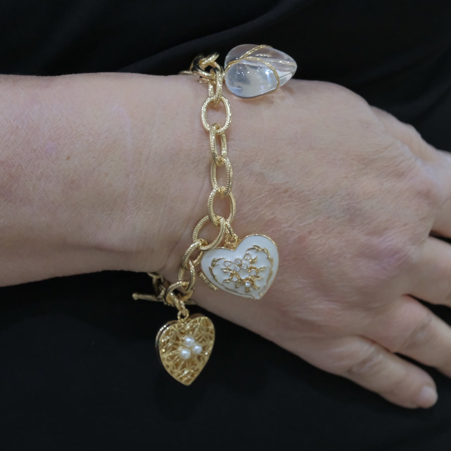 Bracciale in acciaio e pietre dure