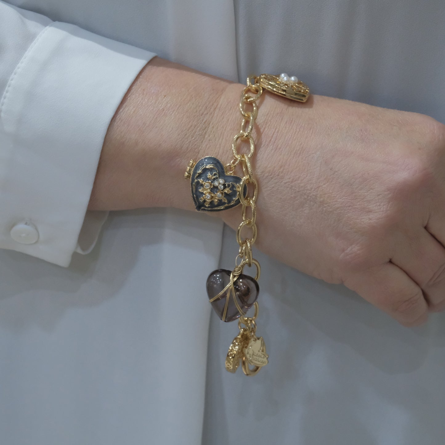 Bracciale in acciaio e pietre dure