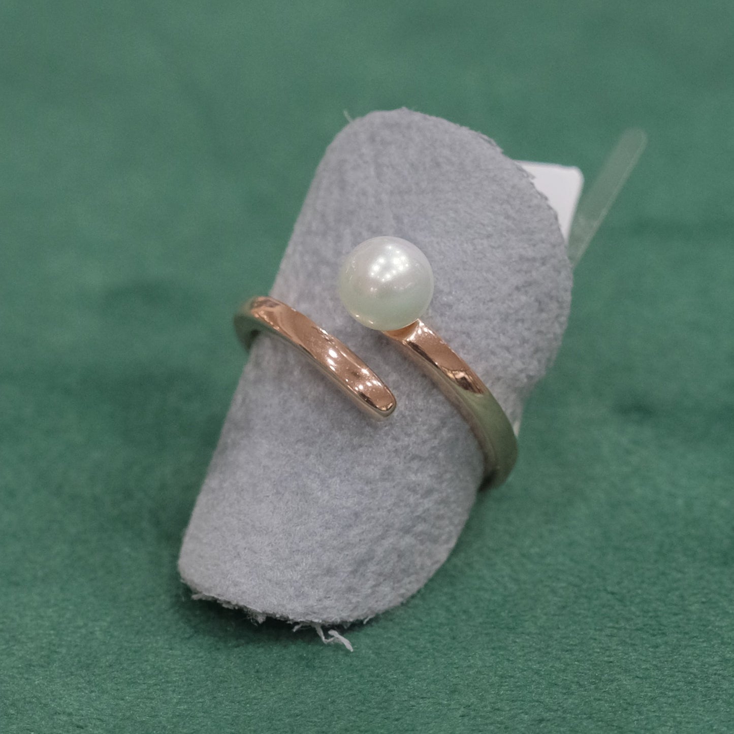 Anello in argento 925, regolabile, con perla sintetica