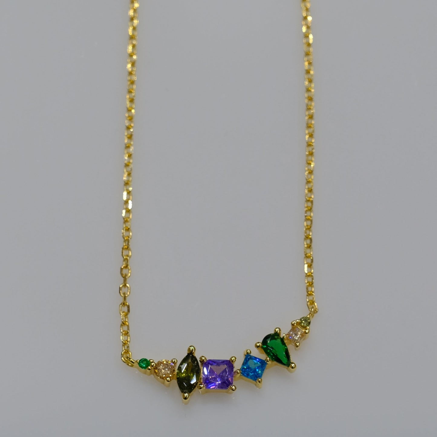 Collana in argento 925 e pietre dure multicolore