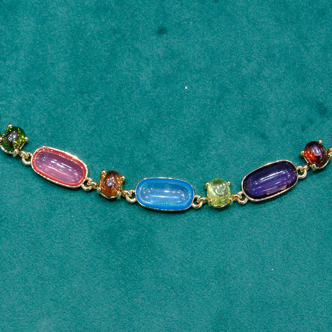 Collana in acciaio e pietre dure