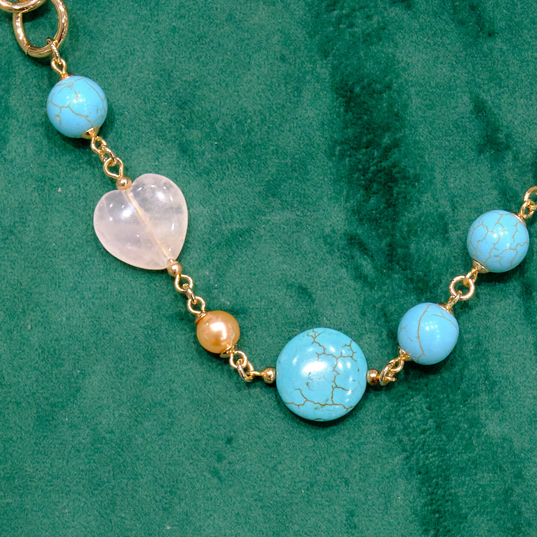 Collana in acciaio e pietre dure