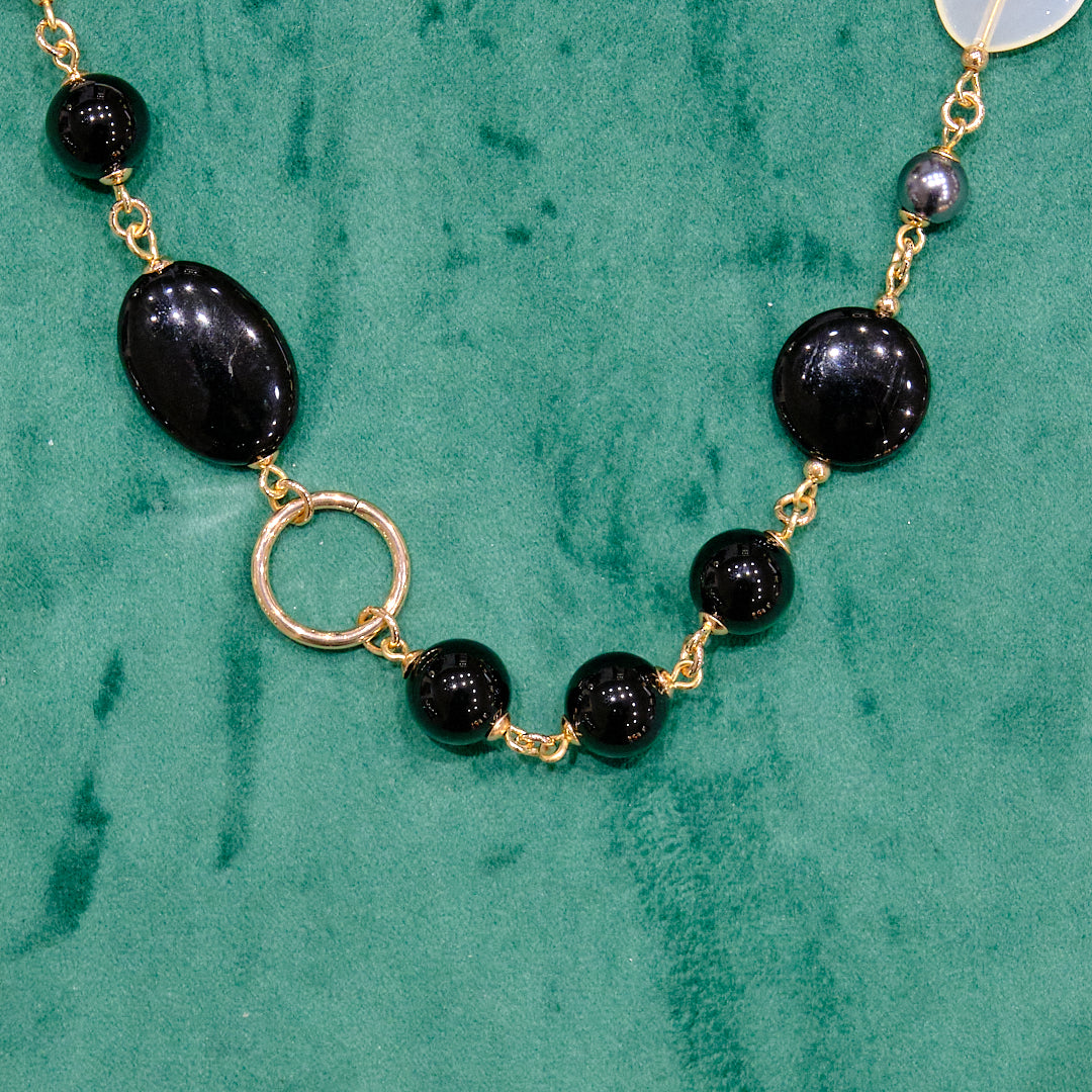 Collana in acciaio e pietre dure