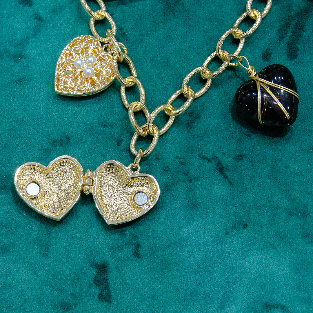 Bracciale in acciaio e pietre dure