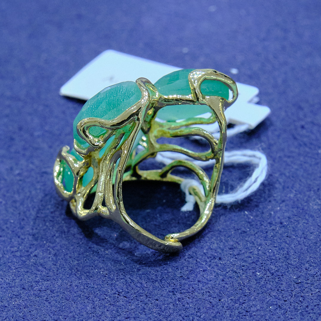 Anello in acciaio e pietre dure