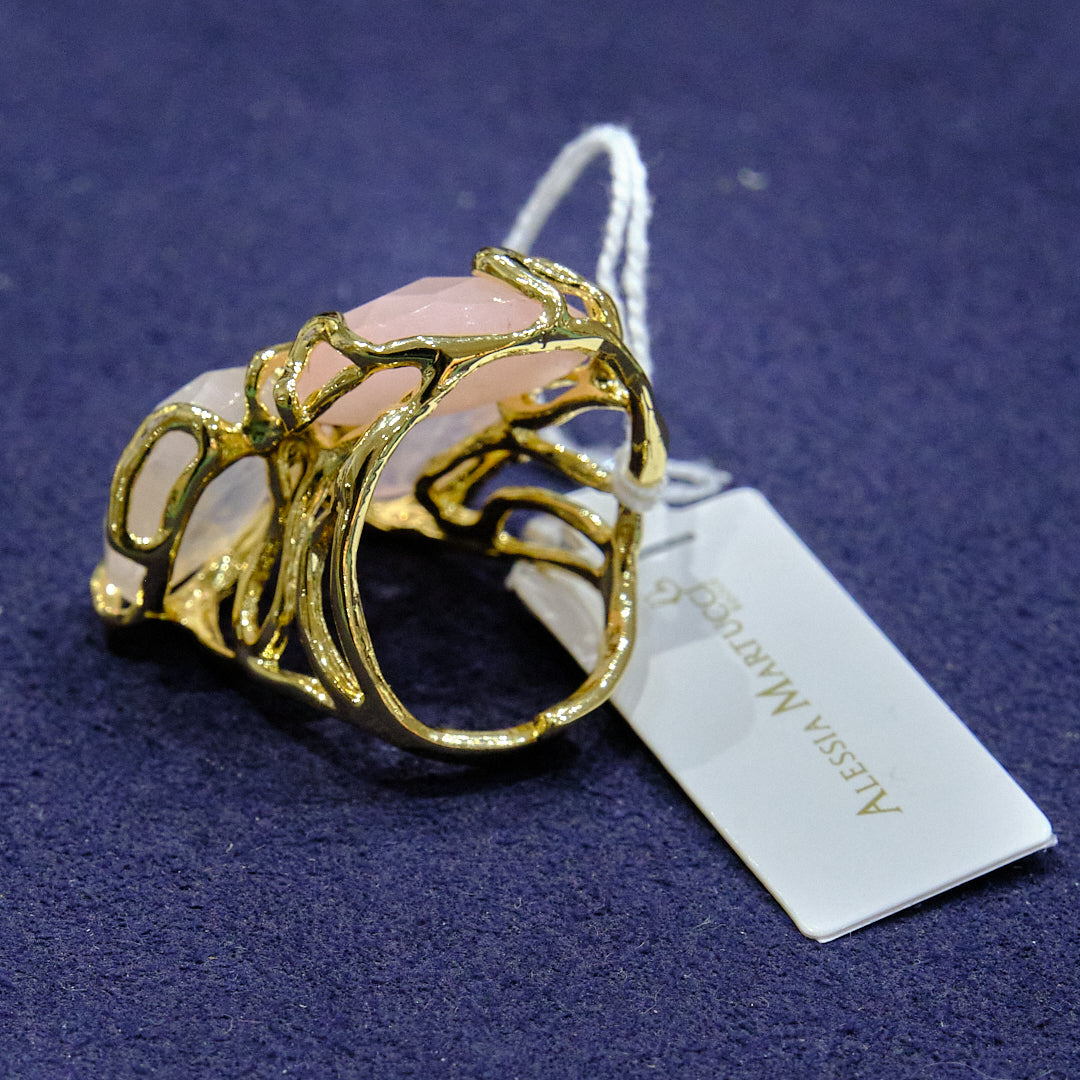 Anello in acciaio e pietre dure