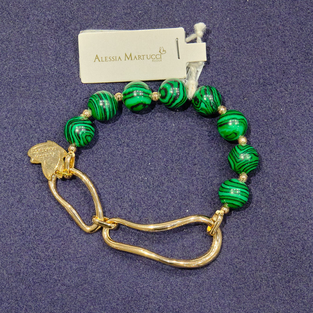 Bracciale elastico in acciaio e pietre dure