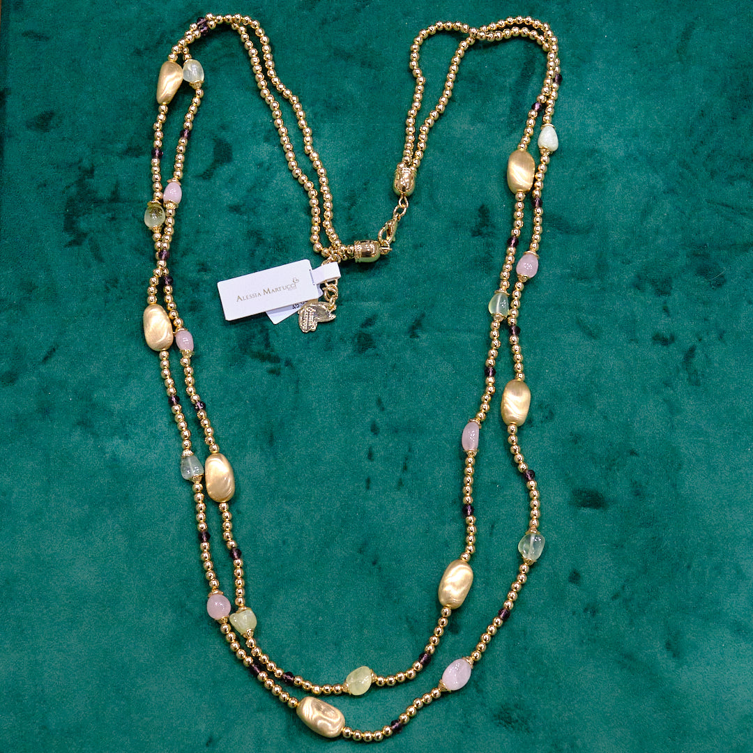 Collana in acciaio e pietre dure