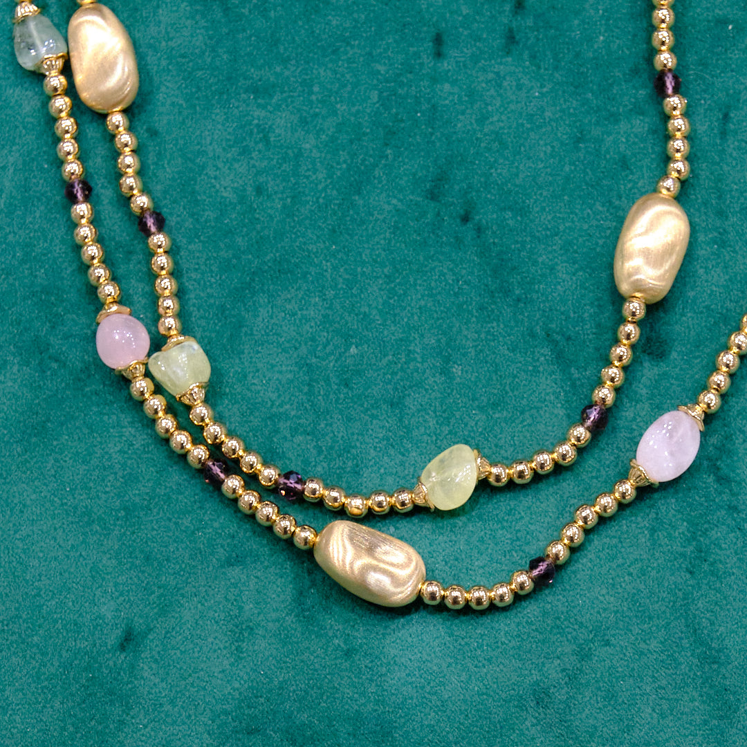 Collana in acciaio e pietre dure