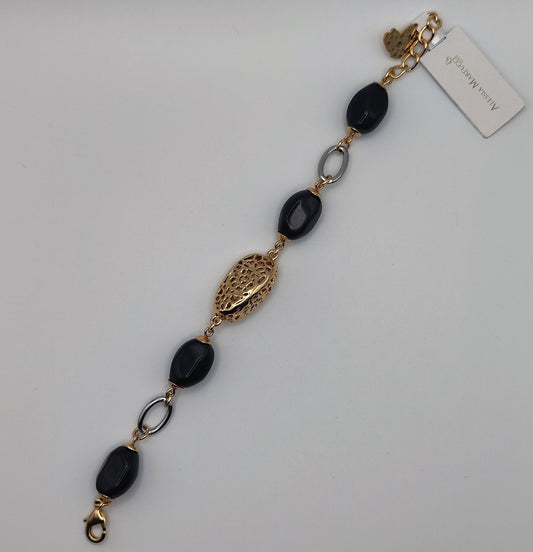 Bracciale in acciaio e pietre dure