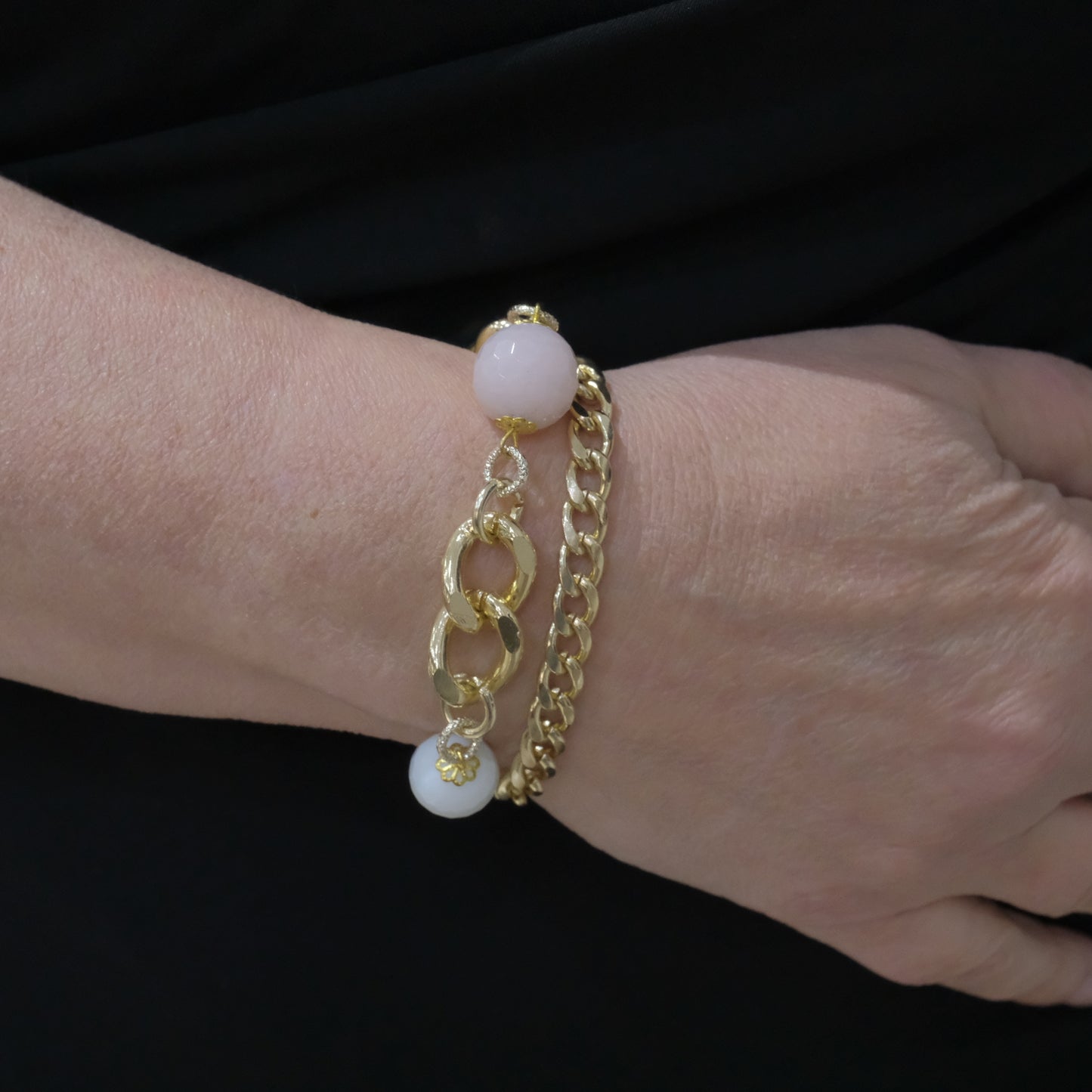Bracciale in acciaio e pietre dure
