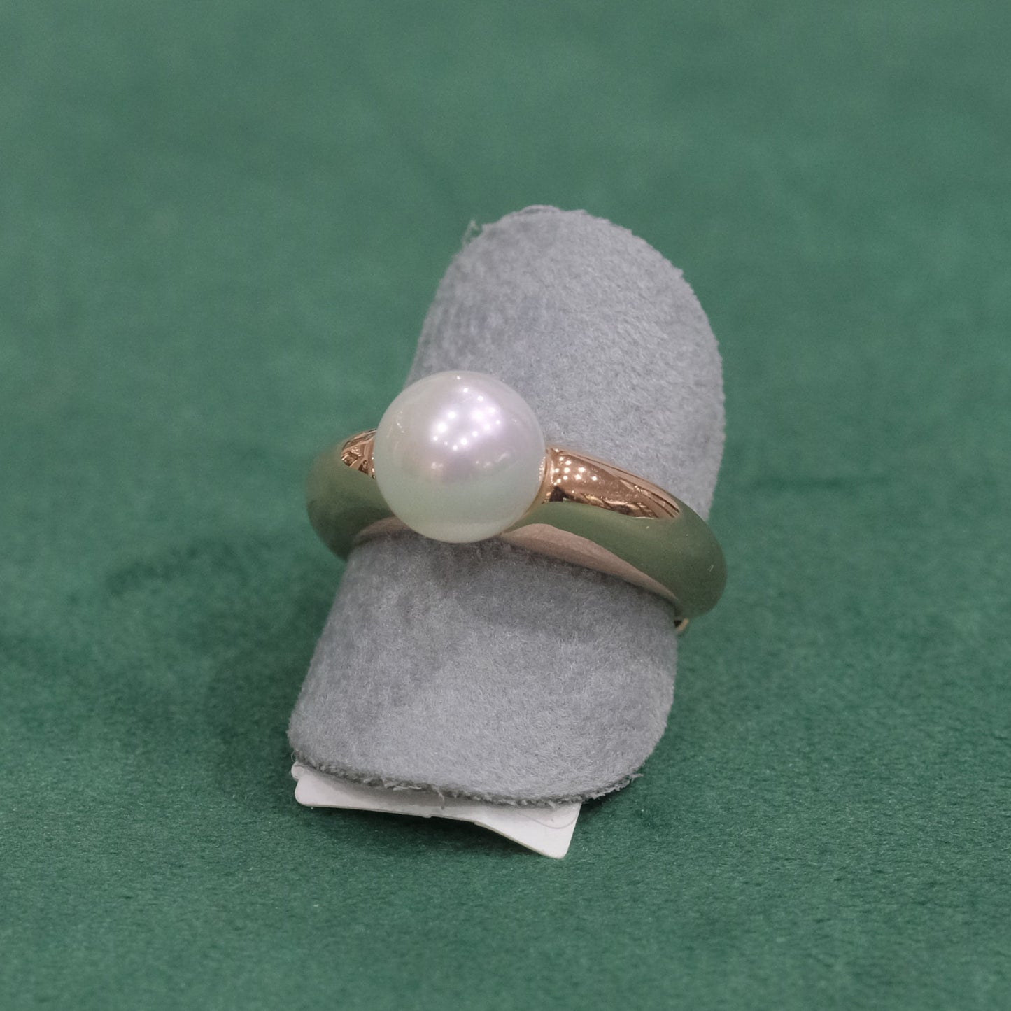Anello in argento 925, regolabile, con perla sintetica