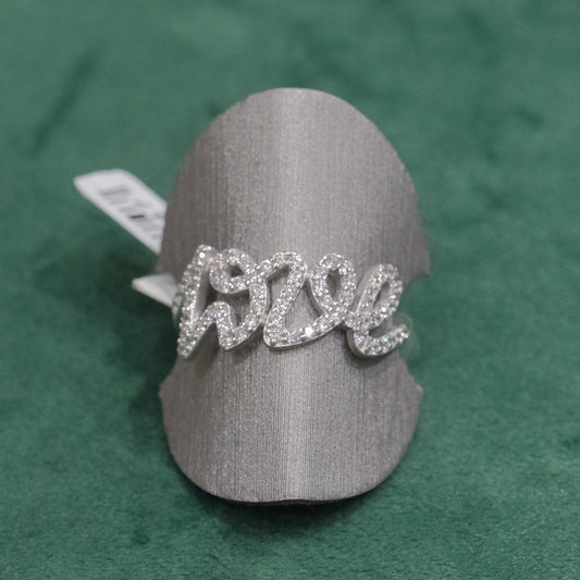 Anello in argento 925, regolabile, con zirconi