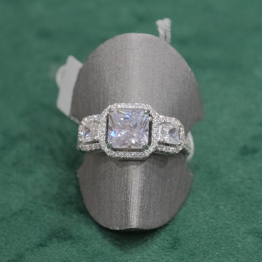 Anello in argento 925, regolabile, con zirconi