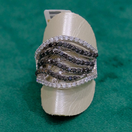 Anello in argento 925, regolabile, con zirconi