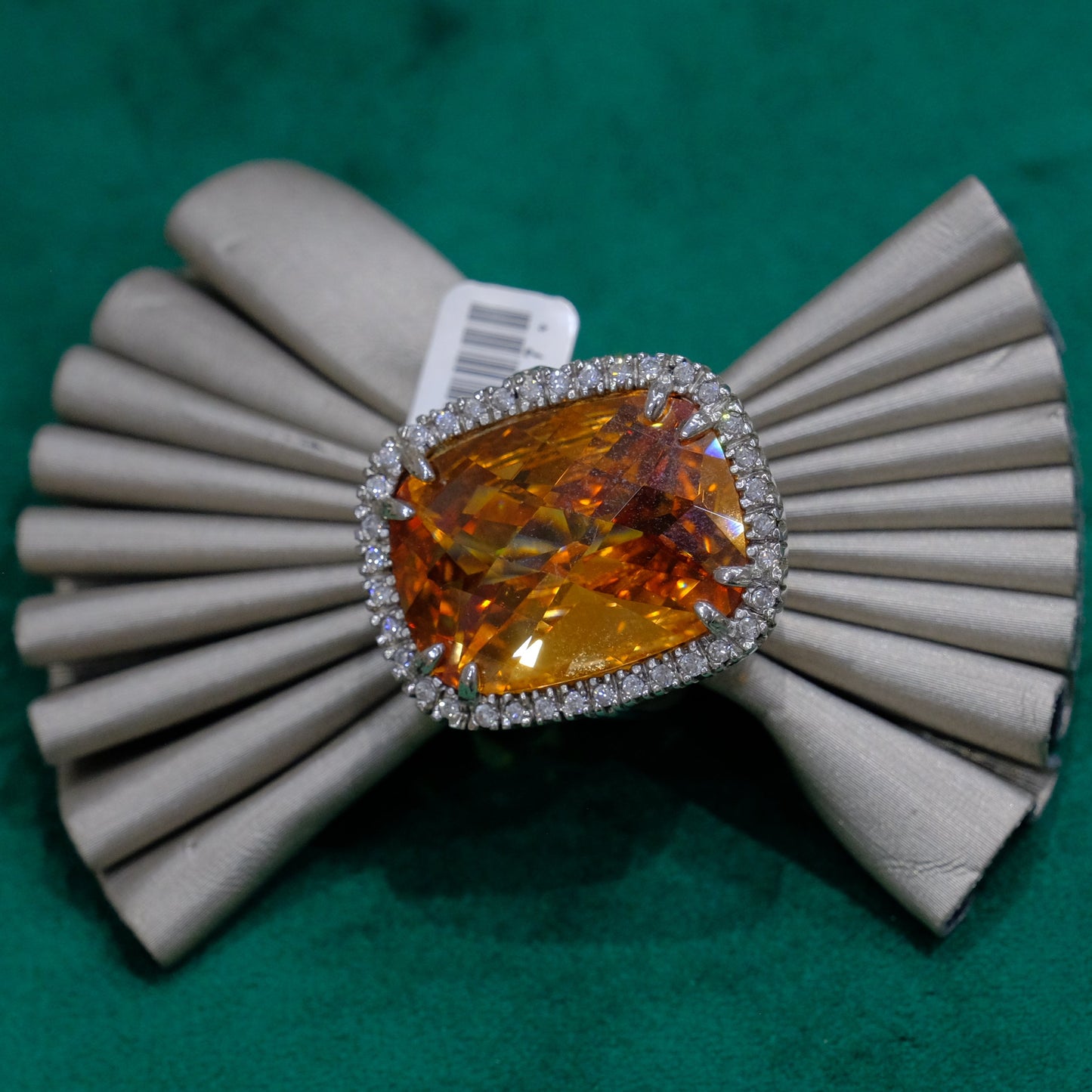 Anello in argento 925, regolabile, con zirconi e pietra dura