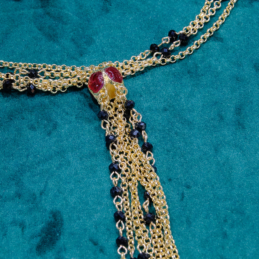 Collana in acciaio e pietre dure