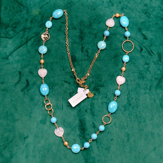 Collana in acciaio e pietre dure