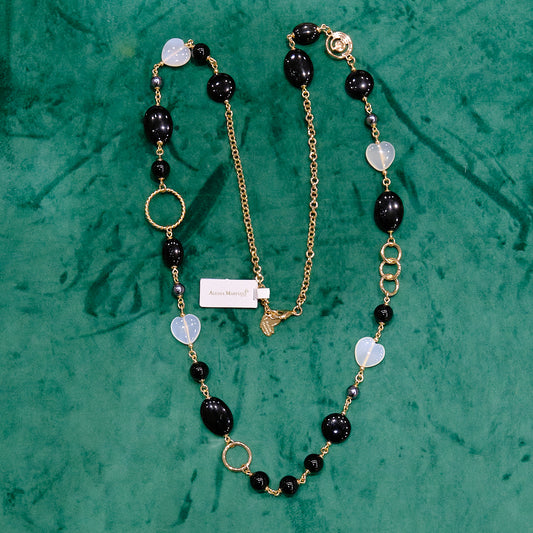 Collana in acciaio e pietre dure