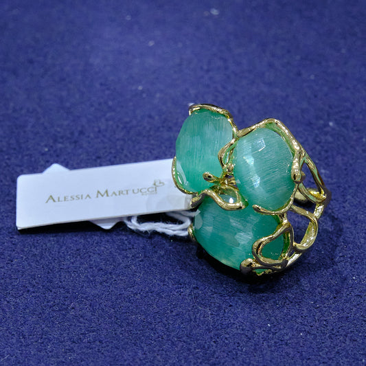 Anello in acciaio e pietre dure