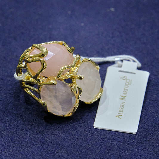 Anello in acciaio e pietre dure